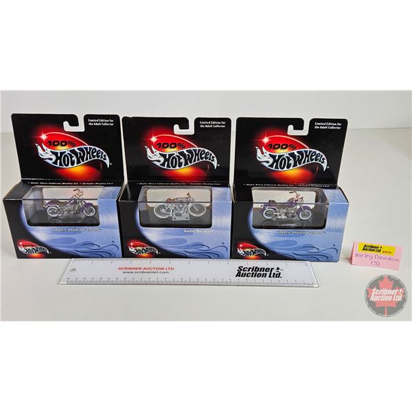 Hot Wheels (3) : Harley-Davidson Limited Edition (Each Box Measures : 7"H x 5-1/2"W x 2-1/4"D)