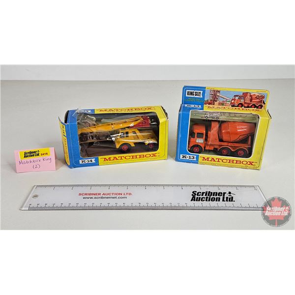 Matchbox King (2) : - Jumbo Crane K-14 - Ready-Mix Concrete Truck K-13