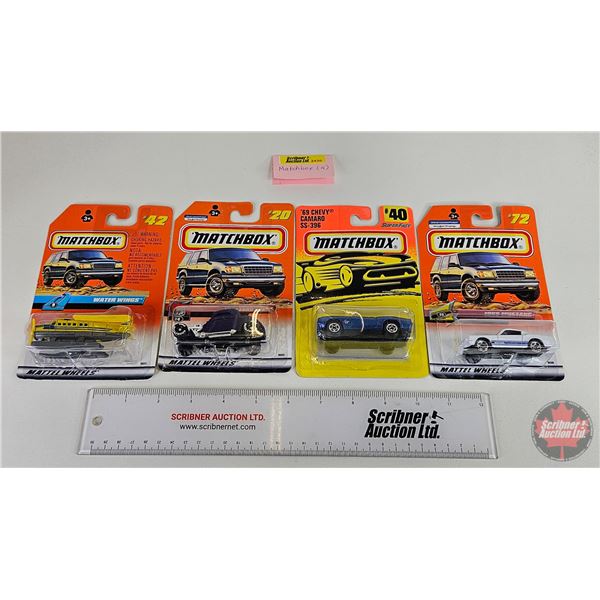 Matchbox (4) : - 1965 Mustang - '69 Chevy Camaro SS-396 - 1933 Ford Coupe - Water Wings (Scale 1:64)
