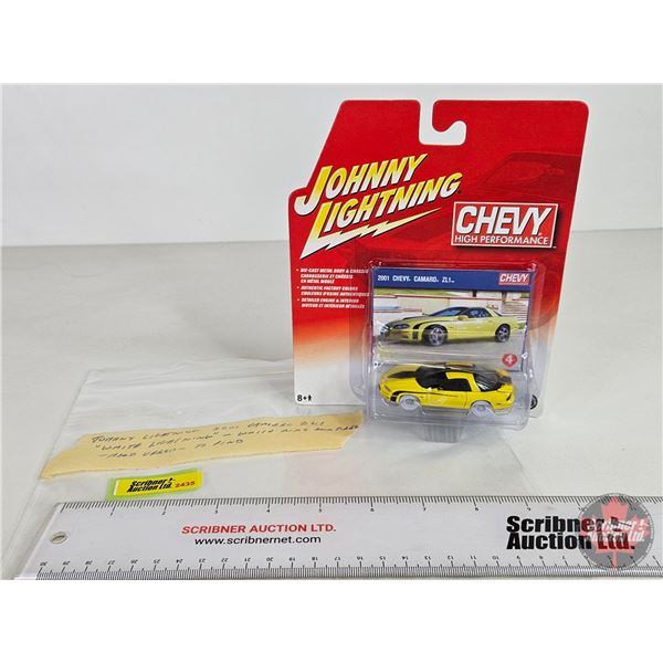 Johnny Lightning Chevy High Performance : 2001 Chevy Camaro ZL1 (White Rims & Tires) (Scale 1:64)