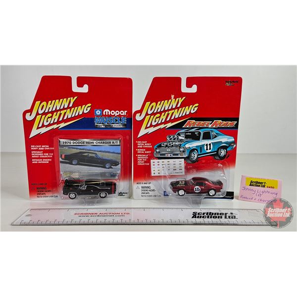 Johnny Lightning (2) :  - Mopar Muscle 1970 Dodge Hemi Charger R/T - Rebel Rods Firebird (Scale 1:64
