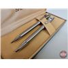 Image 3 : Sheaffer Stainless Steel Pens (2) : Ford c/w Case (Case Measures : 1/2"H x 6-1/4"W x 2-1/2"D)