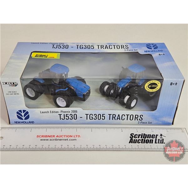 New Holland TJ530-TG305 Tractors 2- Piece Set : Launch Edition Phoenix 2006 (Scale 1:64) (Box Measur