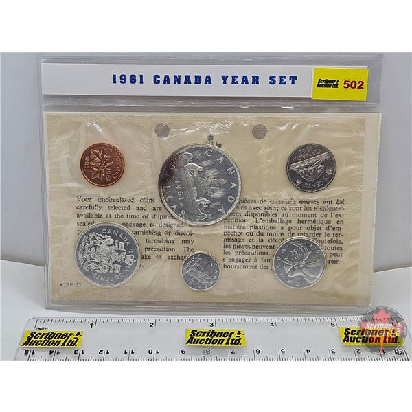 Canada 1961 Uncirculated Year Set (in Collector Sleeve) (No Envelope) (SEE PICTURES!)  (Listing & De