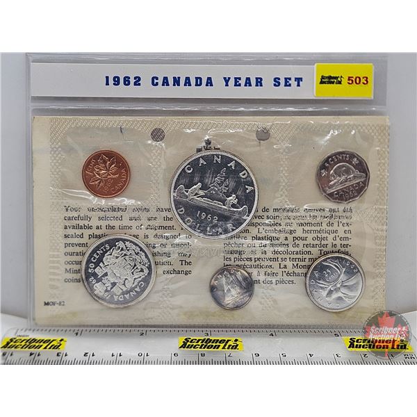 Canada 1962 Uncirculated Year Set (in Collector Sleeve) (No Envelope) (SEE PICTURES!)  (Listing & De