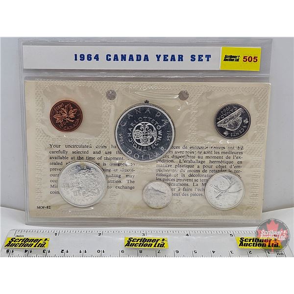 Canada 1964 Uncirculated Year Set (in Collector Sleeve) (No Envelope) (SEE PICTURES!)  (Listing & De