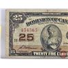 Image 2 : Dominion of Canada Twenty Five Cent 1923 "Shinplaster" : McCavour/Saunders #454565 (See Pictures for