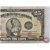 Image 3 : Dominion of Canada Twenty Five Cent 1923 "Shinplaster" : McCavour/Saunders #454565 (See Pictures for