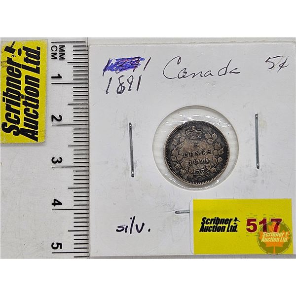Canada Five Cent 1891 (SEE PICTURES!)  (Listing & Descriptions are a GUIDE ONLY and are subject to c