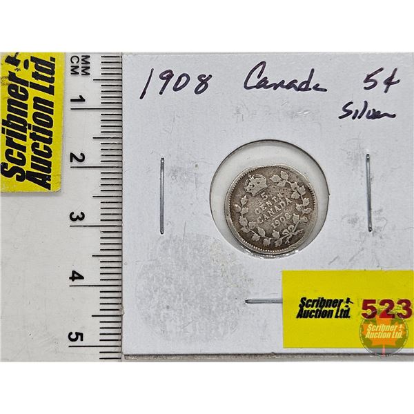 Canada Five Cent 1908 (SEE PICTURES!)  (Listing & Descriptions are a GUIDE ONLY and are subject to c