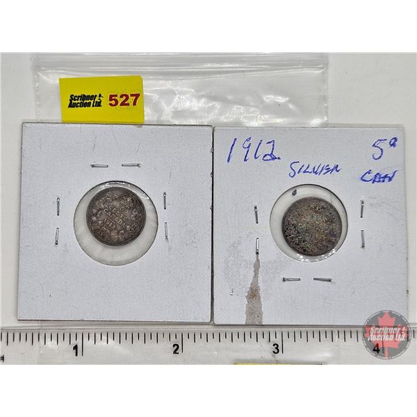 Canada Five Cent (2) : 1912; 1913 (SEE PICTURES!)  (Listing & Descriptions are a GUIDE ONLY and are 