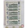 Image 2 : Canada $1 Bills 1973 (5 Consecutive) : Lawson/Bouey #AC4988851-52-53-54-55 (See Pictures for Varieti