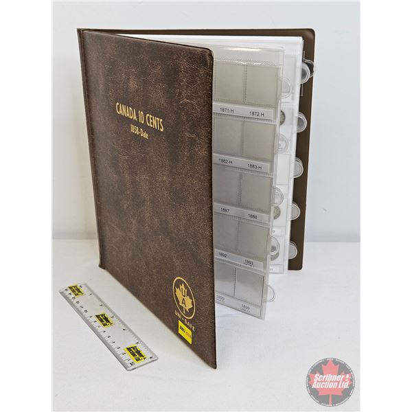 Canada Ten Cent Collection in Uni-Safe Portfolio (95 Coins) Intermittent from 1898 - 2017 (See Pictu