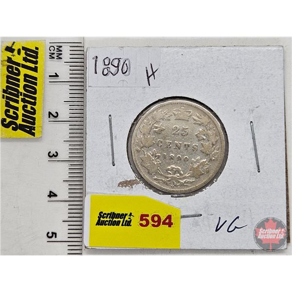 Canada Twenty Five Cent 1890H (SEE PICTURES!)  (Listing & Descriptions are a GUIDE ONLY and are subj