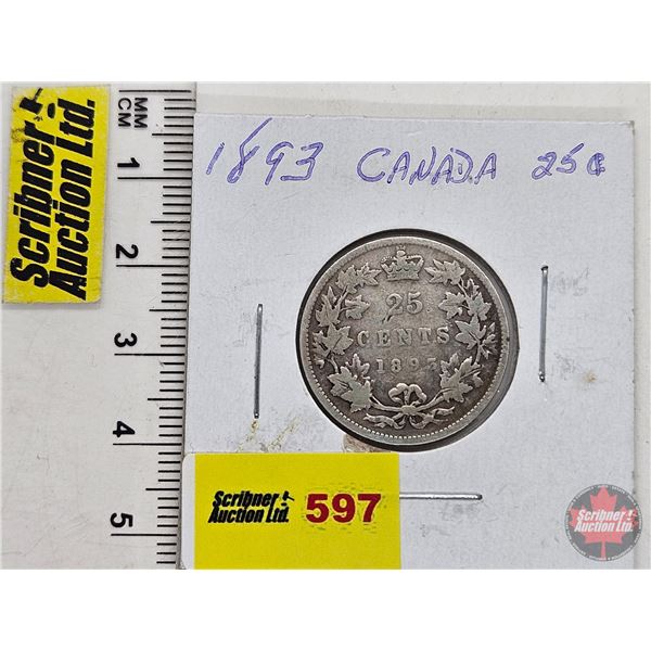 Canada Twenty Five Cent 1893 (SEE PICTURES!)  (Listing & Descriptions are a GUIDE ONLY and are subje