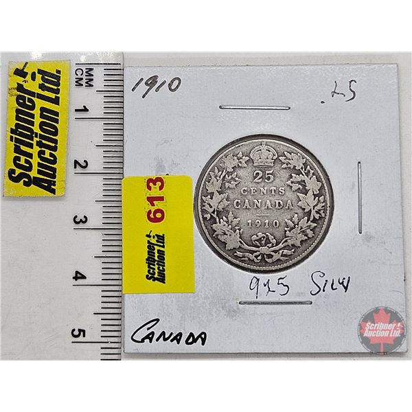 Canada Twenty Five Cent 1910 (SEE PICTURES!)  (Listing & Descriptions are a GUIDE ONLY and are subje