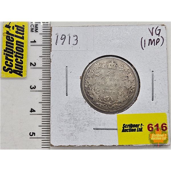 Canada Twenty Five Cent 1913 (SEE PICTURES!)  (Listing & Descriptions are a GUIDE ONLY and are subje