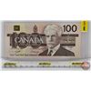 Image 1 : Canada $100 Bill 1988 : Knight/Dodge #BJT7112585 (See Pictures for Varieties, Conditions, Serial Num