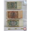 Image 5 : Germany Reichsmarks (3): - 50 Reichsbanknote : 1933 : #K9041364 - 20 Reichsbanknote : 1929 : #Z15596