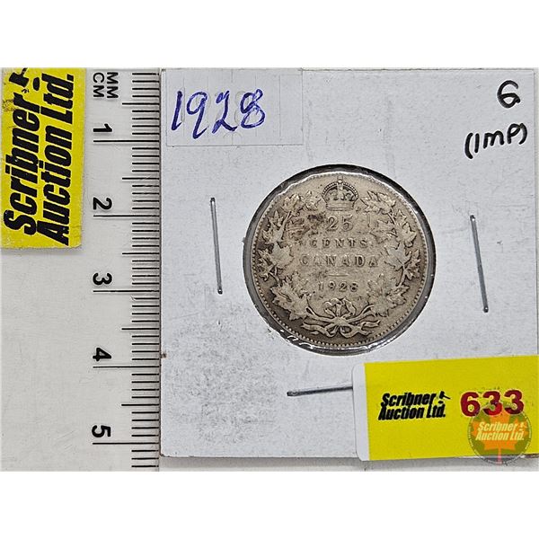 Canada Twenty Five Cent 1928 (SEE PICTURES!)  (Listing & Descriptions are a GUIDE ONLY and are subje