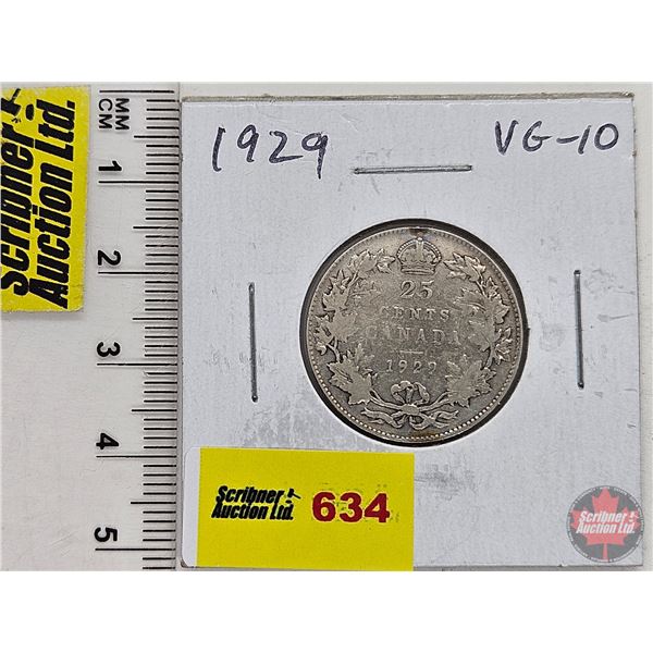 Canada Twenty Five Cent 1929 (SEE PICTURES!)  (Listing & Descriptions are a GUIDE ONLY and are subje