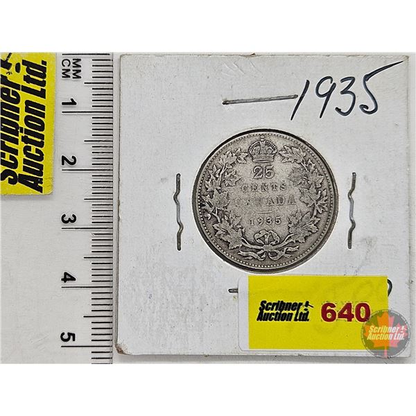 Canada Twenty Five Cent 1935 (SEE PICTURES!)  (Listing & Descriptions are a GUIDE ONLY and are subje