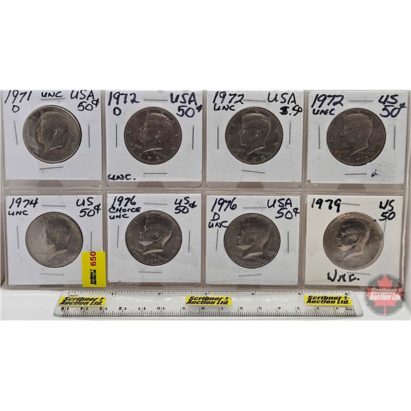 USA Fifty Cent (8) : 1971D; 1972D; 1972; 1972; 1974; 1976; 1976D; 1979 (SEE PICTURES!)  (Listing & D