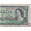 Image 3 : Canada $1 Bill 1954 *Replacement : Beattie/Rasminsky # *BM1111112 (See Pictures for Varieties, Condi