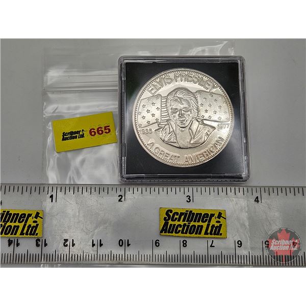 Elvis Presley Collector Medallion "A Great American"  (.999 Silver Fine Silver) (One Troy Oz) (SEE P