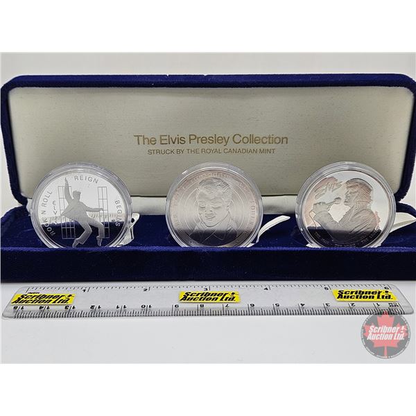 RCM "The Elvis Presley Collection"  : Commemorative 3-Coin Set in Blue Velvet Case (Each Coin : One 