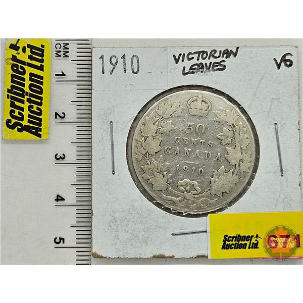 Canada Fifty Cent 1910 (SEE PICTURES!)  (Listing & Descriptions are a GUIDE ONLY and are subject to 