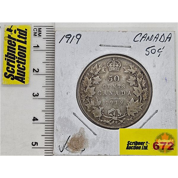 Canada Fifty Cent 1919 (SEE PICTURES!)  (Listing & Descriptions are a GUIDE ONLY and are subject to 