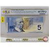 Image 1 : Canada $5 Bill 2001 : Knight/Dodge #AOF1167491 (PCGS Cert : Gem Unc 65 PPQ) (See Pictures for Variet