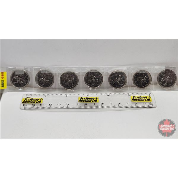 Canada Twenty Five Cent (7) 1973 RCMP (SEE PICTURES!)  (Listing & Descriptions are a GUIDE ONLY and 