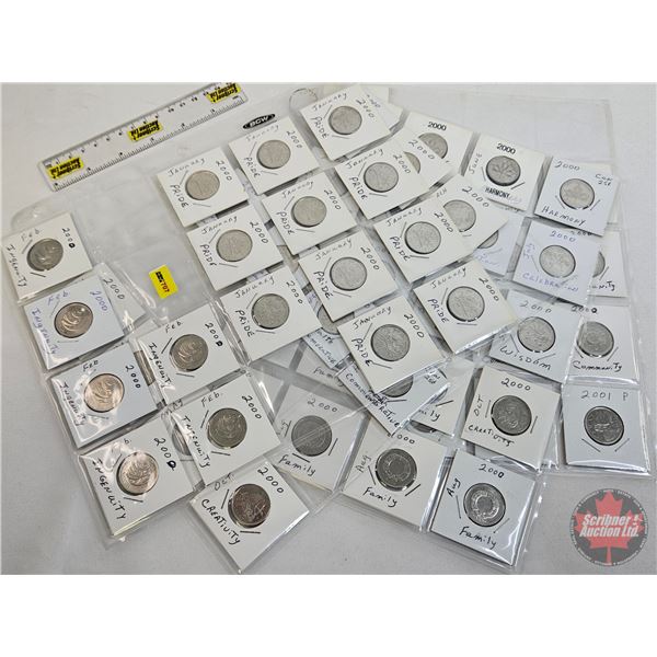 Canada Twenty Five Cent (Sheet of 64) : 2000 (Millennium Designs ~ Variety) (SEE PICTURES!)  (Listin