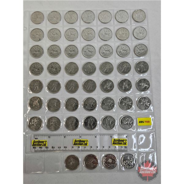 Canada Twenty Five Cent (Sheet of 52) : - (48) 2009 - 2004 - 2013 - 2015 - 2017  (SEE PICTURES!)  (L