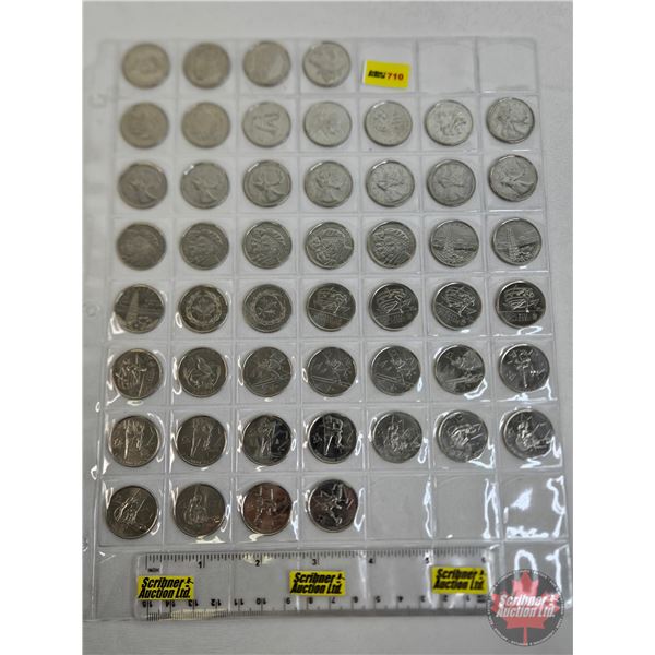 Canada Twenty Five Cent (Sheet of 50) : - (1) 1992 - (3) 1999 - (6) 2000 - (8) 2002 - (9) 2005 - (7)