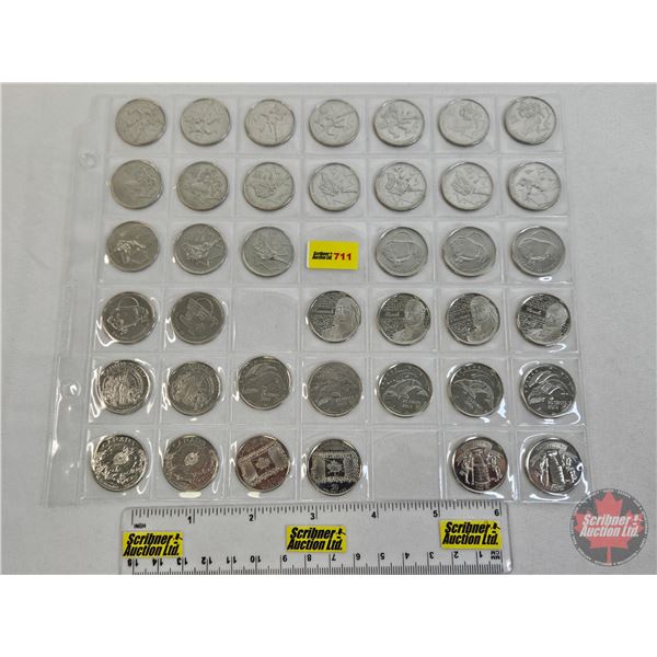 Canada Twenty Five Cent (Sheet of 39) : - (17) 2008 - (5) 2011 - (4) 2012 - (7) 2013 - (4) 2015 - (2