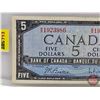 Image 2 : Canada $5 Bill 1954 : Beattie/Rasminsky #KX1923986 (See Pictures for Varieties, Conditions, Serial N
