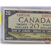 Image 2 : Canada $20 Bill 1954 : Beattie/Rasminsky #DW1972168 (See Pictures for Varieties, Conditions, Serial 
