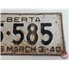 Image 3 : Alberta Lic Plate : 1940  (Measures: 5-1/2" x 12")