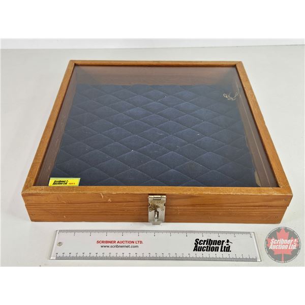 Counter Top Display Case : Glass Flip Top (Total Measures: 3"H x 16"W x 16"D)