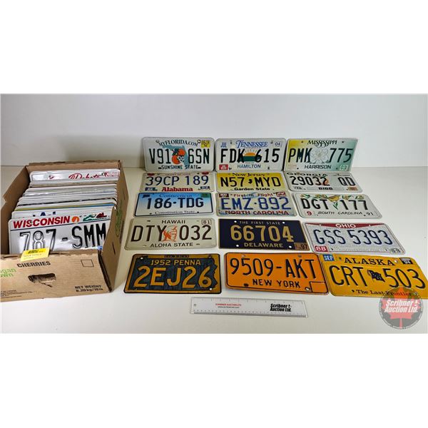 Large Collection of USA Lic Plates (50+) (See Pictures for Variety / Types / Years)