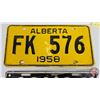 Image 4 : Alberta Lic Plates (3) : - 1952 (5-1/2" x 12")  - 1952 with 1953 Tag (6" x 12") - 1958 (6" x 12")