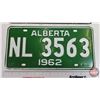 Image 2 : Alberta Lic Plates (3) : 1962; 1963; 1964 (Measures : 6" x 12")
