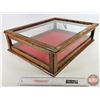 Image 5 : Oak Counter Top Display Case : Glass Flip Top : Visible All Sides  (Total Measures: 6"H x 22-1/2"W x
