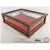 Image 6 : Oak Counter Top Display Case : Glass Flip Top : Visible All Sides  (Total Measures: 6"H x 22-1/2"W x