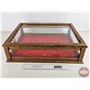 Image 7 : Oak Counter Top Display Case : Glass Flip Top : Visible All Sides  (Total Measures: 6"H x 22-1/2"W x