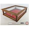 Image 8 : Oak Counter Top Display Case : Glass Flip Top : Visible All Sides  (Total Measures: 6"H x 22-1/2"W x