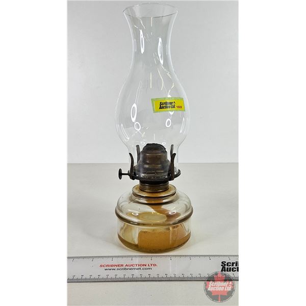 Coal Oil Lamp (Clear) (Insert) : Queen Mary Burner (Total Measures w/Chimney : 12-3/4"H)